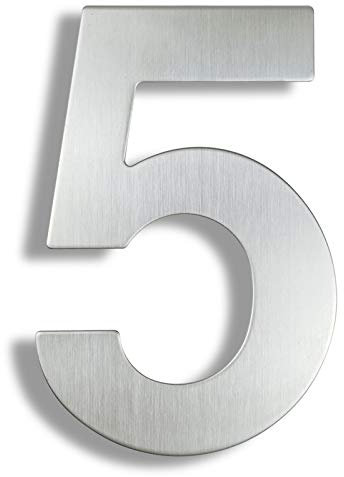 Cqinju-Numeri civici Segno di Numero di casa da 15 cm # 0-9 Argento Esterno 6 Pollici.Door Numeri Piastra Indirizzo Home Indirizzo Segnaletica Numero, Facile da installare (Color : 5)