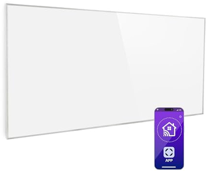 Klarstein Radiador Infrarrojos Pared Potencia, 720W, Placa Calor Bajo Consumo App Wifi, Panel Radiante Bajo Consumo, Infrarrojos Calefaccion, Calefactores Infrarojos Panel Radiante Pared