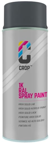 CROP Lackspray RAL 7024 Graphitgrau - Hohe Deckkraft, SCHNELLE TROCKNUNG, 100% inaltérable - Auto, Motorrad & Heimwerken - Seidenglänzend - 400 ml