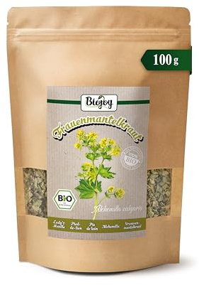 Biojoy BIO Tisane d'alchémille, séchée, 100 g | Feuilles d'alchémille, infusion en vrac, coupées, Alchemilla vulgaris L.