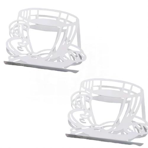 Floatdream Weiß Serviettenhalter, Serviettenhalter Metall, Tisch Papier Lagerung Rack, Kaffeetassen Design, Für Esszimmer, Wohnzimmer, Bar, Küchendekoration