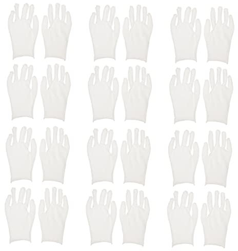 HEMOTON Paare Handschutzhandschuhe ünz-baumwollhandschuhe Parade-handschuhe Elefanten-puzzle Handschuhe Zum Reinigen Gepolsterte Kleiderbügel Medizinisch Arbeit Kosmetik Weiß