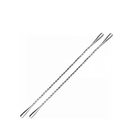 Agitateur Cocktail Mélangeur Stirrer Teardrop Double Lestage Acier Inoxydable Torsadé 30cm Cuillère Verre à Mélange Accessoire de Barman Boissons Mixologie
