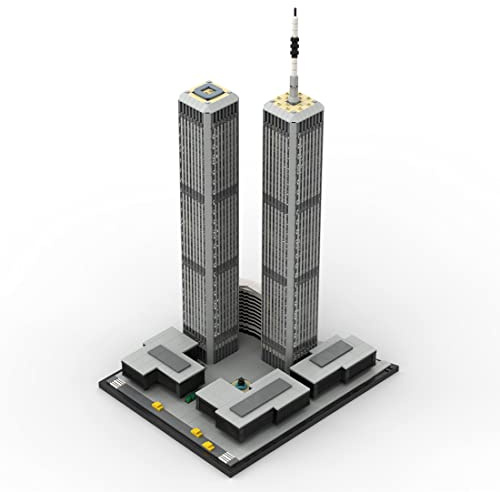 Architecture World Trade Center Modular Bauklötze Set, 1:1000 New York Groß Modular Haus Gebäude Klemmbausteine Konstruktionshaus Ideas Geschenk für Erwachsene-4870 Teile