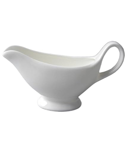 GLigeT Saucière Saucière Blanche en Porcelaine for hôtel, Restaurant, Vaisselle en céramique, Pot à Lait, pichet à Lait Pot à Sauce(460ml)