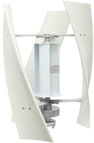 Hanmorfarbi Vertikale Windkraftanlage 100 W mit 3 Blättern, Hilfsrad, hohe Umwandlungsrate für Brücken, Wohnwagen, Boote (24 V)