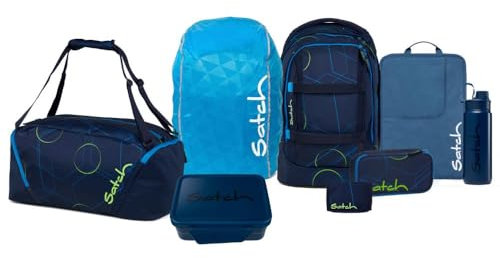 Satch Pack Kollektor Edition Schulrucksack Set 8tlg. inkl. Brotdose und Trinkflasche (Blue Tech)