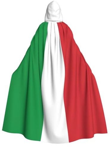 OTTKGGA Italy Flag Adult Hooded Cloak Party Decoration Robe Witch Vampires Halloween Christmas Cosplay Costume