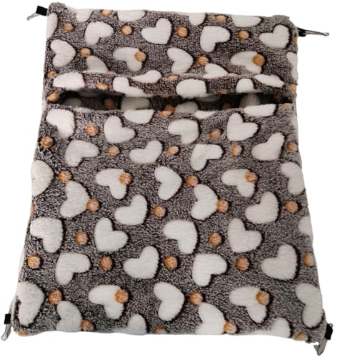 JOINPAYA Lit Confortable en Peluche pour Cobayes et Furets, Sûr et Chaud, Accessoire pour Cage, Hamac d'hiver Doux Couleur Café