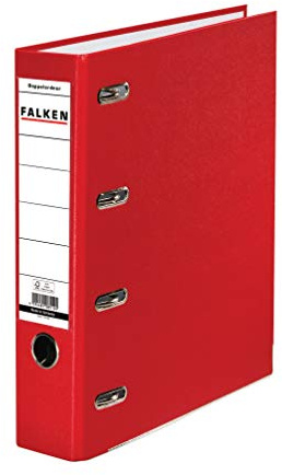 Original Falken PP Kunststoff-Doppelordner. Made in Germany. 7 cm breit rot für 2x DIN A5 quer Ablage mit Wechselfenster Kontoauszug-Ordner Ringordner Aktenordner Briefordner Büroordner
