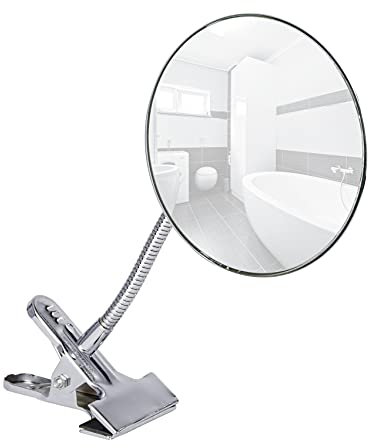 WENKO Espejo cosmética 500% sujecion con Clip, Acciaio Inox, Chrome, 12.0x12.0x26.6 cm