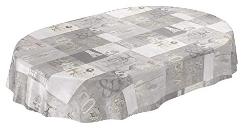 ANRO Wachstuchtischdecke Wachstuch Wachstischdecke Tischdecke abwaschbar Industry Modern Used Look Industrie Oval 200x140cm
