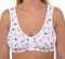 Orchid Womens Stretch Soft Cotton Non Wired Front Fastening Comfortable Bra (36, White Floral)