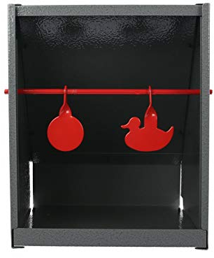 OpTacs - Kugelfangkasten Pellet Catcher inkl. Pendelziel aus Metall Zielscheibe für Luftgewehr Luftpistole