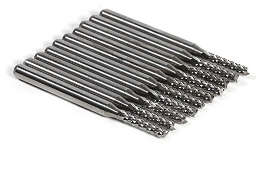 AUTO Jeu de fraises en bout en carbure, embouts de gravure pour fraises en bout en carbure cémenté de 10Pcs 2mm découpant le foret SMT/CNC/PCB Cutter fraise 2mm cnc fraise 1.4mm cnc+fraise 2mm carbon
