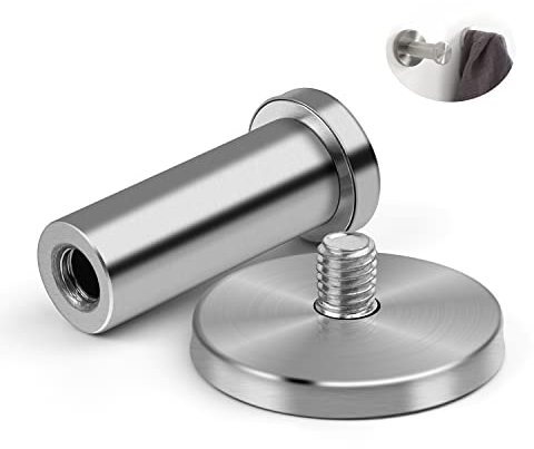 WJUAN Kleiderhaken Silber, 4 Stück Garderobenhaken 53 mm Wandhaken, Haken mit Robuster Schraubdübel, Handtuchhake fur Küche, Bad, Arbeitszimmer und Hauptschlafzimmer