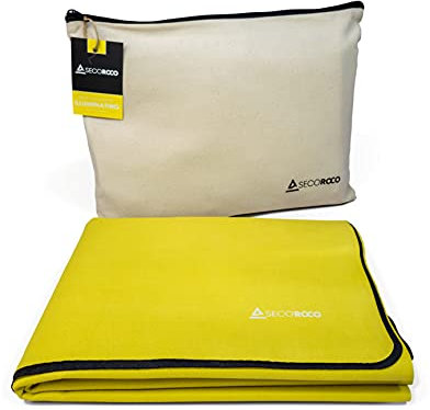 Reise Yogamatte Kautschuk gelb • rutschfest, ökologisch & nachhaltige Reisematte • leicht faltbar • ideal auf Reisen • inklusive Tragetasche