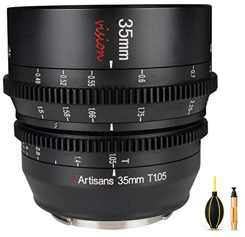 7artisans Vision 35mm T1.05 Objektiv APS-C Vollformat Manueller Fokus Weitwinkel-Prime-Kinoobjektiv für Fuji XF Mount und Cine-Camcorder.
