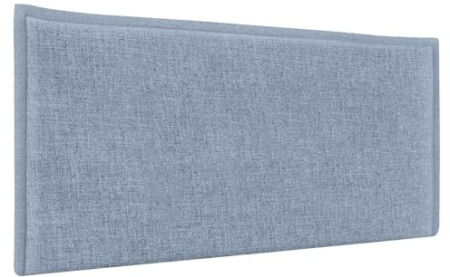 DHOME Testiera in lino naturale con bordo della testiera imbottito Letto moderno TOP TRENDING (Blu, 80cm (Letto 70/80))