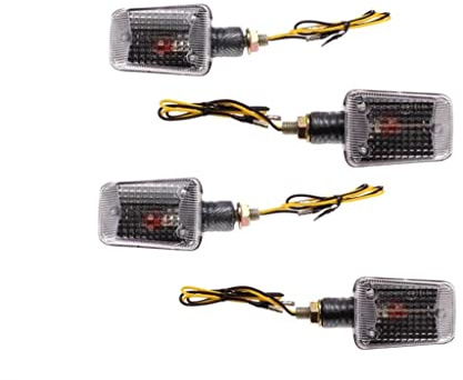 Streetparts24 Mini Blinker Set Vorne Hinten Links Rechts Schwarz 12V E-geprüft passend für Motorrad, Roller, 4 Stück
