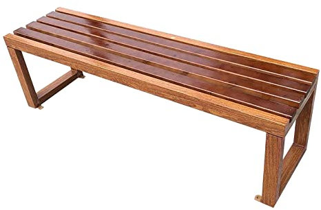 Trädgårdsbänk för 2 personer, träbänk med uteplats med ryggsäte och ribbad, utomhusmöbler Loungesitsar, perfekt för bakgård, gräsmatta, veranda, stig (storlek: 120x40x45cm)