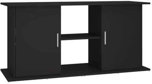 vidaXL Aquariumständer, Aquarium Unterschrank mit viel Stauraum, Aquarium Tisch mit Stabiler Oberplatte, Aquariumschrank Aquarium Halter, Schwarz Holzwerkstoff