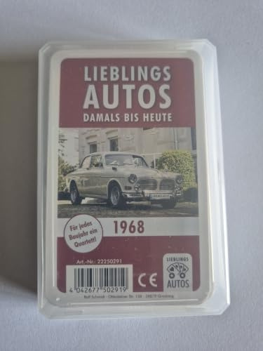 Lieblings Autos Auto Quartett 1968 Baujahr Geburtsjahr 58. Geburtstag Geschenk Spielkarten Neu