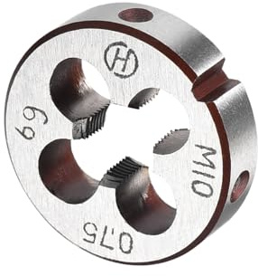 CoCud Metrisches verstellbares Rundschneideisen M10 x 0,75 Rechtsgewinde | Gewinde aus legiertem Stahl, zur Bearbeitung von Außengewinden für Metall und Kunststoff