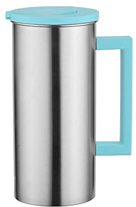 Unletters Wasserkrug mit Deckel für Kühlschrank, Edelstahl Wasserkrug Saft Getränkespender für Kühlschrank, Verbrühungsschutz Thermotöpfe Karaffe mit Deckel für Saft, Kaffee und Tee