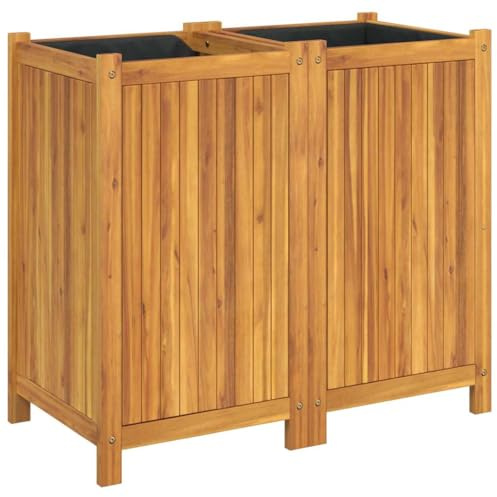 vidaXL Jardinière avec Doublure 84x42x75 cm Bois Massif d'acacia