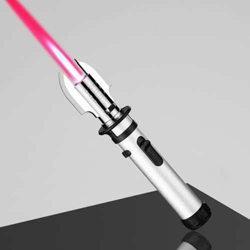 Metal Gas Lightsaber Torch Lighter, Windproof High-Temp Spitfire for Kitchen and Welding, Direct Ignition (Silver)