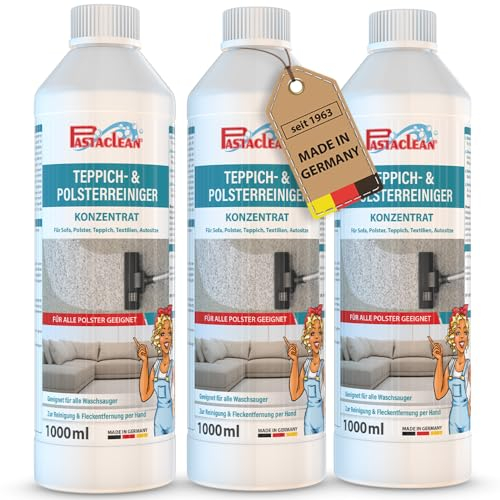 Pastaclean® 3 l, detergente concentrato per tappezzeria, per divano, tappezzeria, tappeti, tessuti, sedili auto, per aspirapolvere e aspirapolvere bagnato
