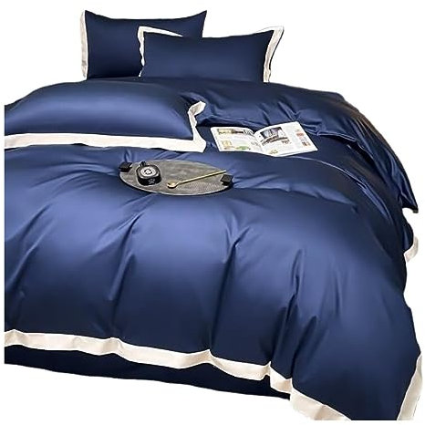 Bettwäsche Bettwäsche-Sets Baumwoll-Bettlaken-Set, Heimtextilien, 4-teiliges Bettwäsche-Set, Weiches, Einfaches Bettlaken-Set, Satin Bettbezug Set(A,1.5/1.8m Bed)