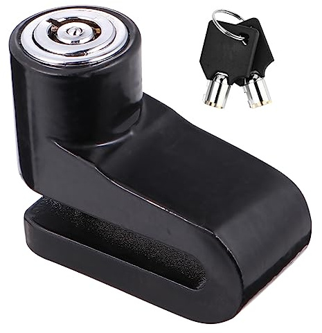 Anneome Lucchetto Antifurto Scooter Blocca Disco Compatto in Lega Nera, Serratura Sicurezza Portatile Per Bici e Motocicli, Accessorio Antifurto Leggero Da Trasporto Quotidiano