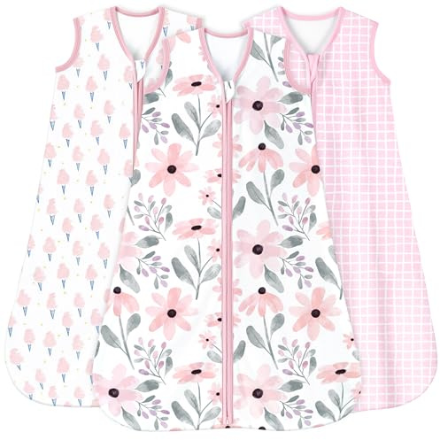 Yoofoss Baby Sleep Sack 6-12 Months 0.5 Tog Wearable Blanket for Baby, 3 Pack 100% Organic Cotton Infant Toddler Sleeping Sack 2-Way Zipper Lightweight Sleep Sack
