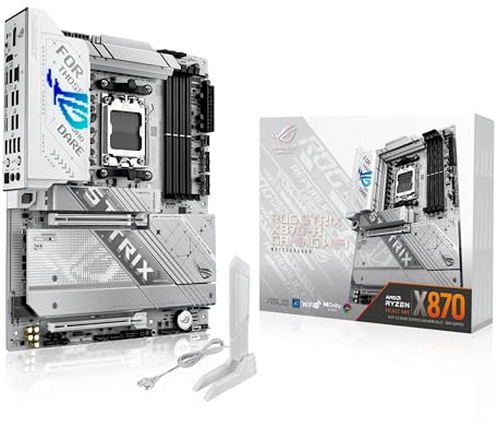 ASUS ROG Strix X870-A Carte mère AMD AM5 X870 ATX 16+2+2 niveaux d'alimentation, commutateur OC dynamique, Core Flex, DDR5 AEMP, WiFi 7, 4X M.2, PCIe® 5.0, Q-Release Slim, USB4®, AI OCing & Networking