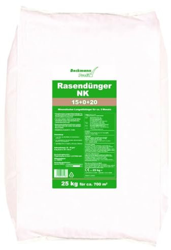 Beckmann Profi Rasendünger NK 15+0+20 mit Langzeitwirkung 25 kg phosphatfrei