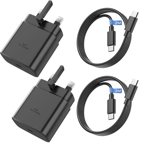 45W USB C Super Fast Charger for Samsung Galaxy S25 Ultra/S25+/S25/S24 Ultra/S24+/S23/S22/S21/S20/S10/Z Fold 4/Z Flip 4/Note 20, Type C Charger Plug for Samsung Fast Charger Plug and Cable 2M