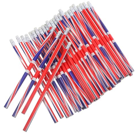 Garneck 60 Stück Union Jack Bleistifte mit Radiergummi, Holzbleistifte | mit Britischer Flagge, Großpackung für Schule, Büro, Klassenzimmer, Party und Mitgebsel