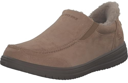Skechers Men's Murette Scofield Slip-On Sneakers, Tan Microfiber, 8 UK