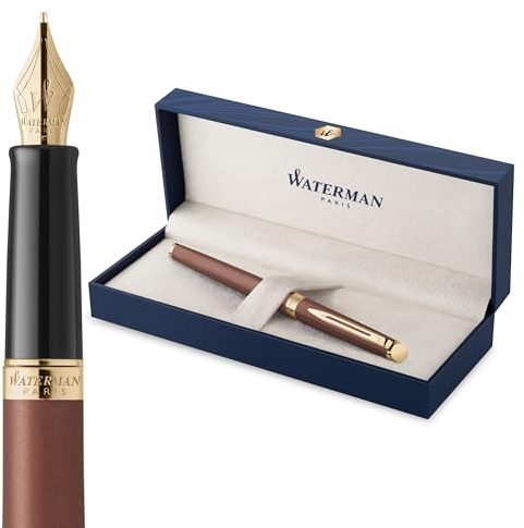 Waterman Hémisphère Fountain Pen | Copper Red (The Understated Edit Collection) | Medium Nib with Blue Ink | Gift Box