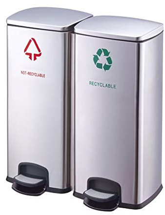 QUSYZD Papelera Inteligente de 60 litros, Gran Capacidad, con Pedal Creativo, para hospitales, centros comerciales, pasillos, clasificación, baño.,