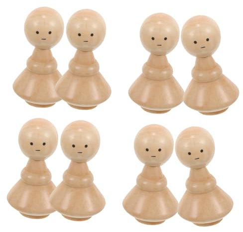 QUMIIRITY 10stücke Unfinished Holz Peg Puppen Diy Steckfiguren Blanko Steckpuppen Für Junge Mädchen Heimwerkerbedarf Leere Hölzerne Puppen