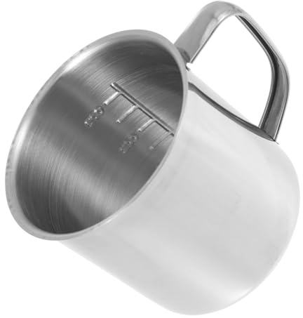 PRETYZOOM Bicchiere Dosatore Acciaio Inox Resistente Alla Corrosione Tazza Graduata Spessa e Capiente Misurino Pratico per Liquidi Adatto Uso Ospedaliero e Medicinale con Scala Visibile per
