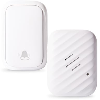 KIMROG Battery-Free Wireless Doorbell,No Batteries Needed,Easy Installation,600 FT Range, 38 Chimes, Adjustable Volume,Waterproof for Classroom,Home,Office,Villa (White)