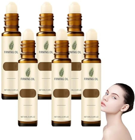 Huile raffermissante anti-rides - Lifting instantané, sérum à la vitamine E et à l'acide hyaluronique, huile sèche anti-âge, raffermissement du visage, roller ball pour femmes (6Pcs)