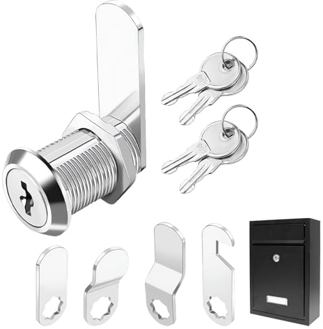 Serrure Boite Aux Lettres, 9 pièces Barillet Boite Aux L ettres, Serrure B oite Aux L ettres Ptt Agréé, comporte 1 cylindre de serru re, 4 plaques de verrouillage et 4 clés, Argent, alliage de zinc.
