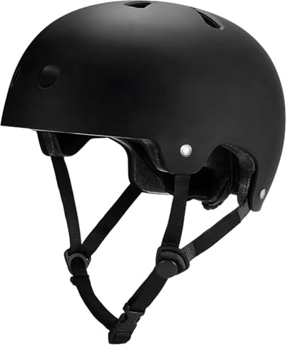 Tressify justerbar hjälm för skateboard, rullskridskor och cykling, med EPS-skum, andningsbar, svart