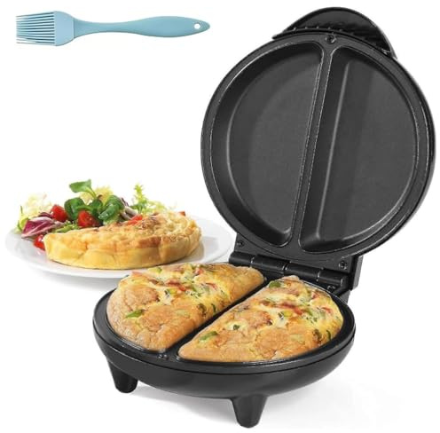 Macchina Per Omelette Elettrica A Doppia Zona Antiaderente, Doppia Omelette Elettrica Con Piastre A Riempimento Profondo, Coperchio Con Un Solo Tocco, Per Omelette, Pancake E Toast