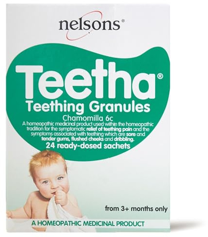 Teetha Baby Teething Granules (24 Sachets) 3+ Months, Homeopathic Relief For Soothing & Calming Teething Symptoms, Alternative to Teething Powder, Baby Teething Ready-Dosed Sachets